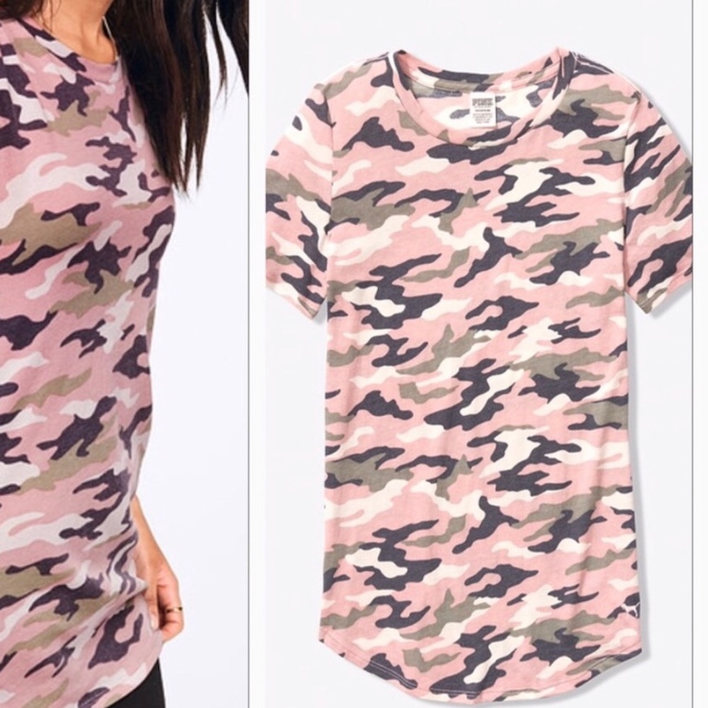 PINK VICTORIA SECRET CAMO PINK SHIRT NEW